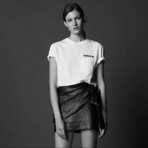 NEW Sandro Charlette Metallic Mini Skirt - Picture 2 of 4